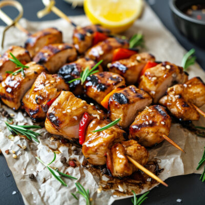 BROCHETTE DE POULET TANDOORI – Barquette de 2 Pièces – 280 gr env. VO579